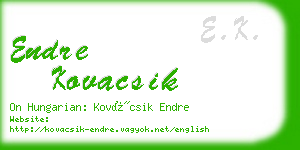 endre kovacsik business card